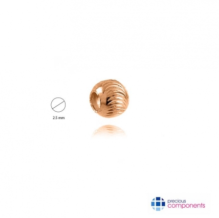 14K Gold Moon Bead 2.5 mm -  2 holes  - Precious Components